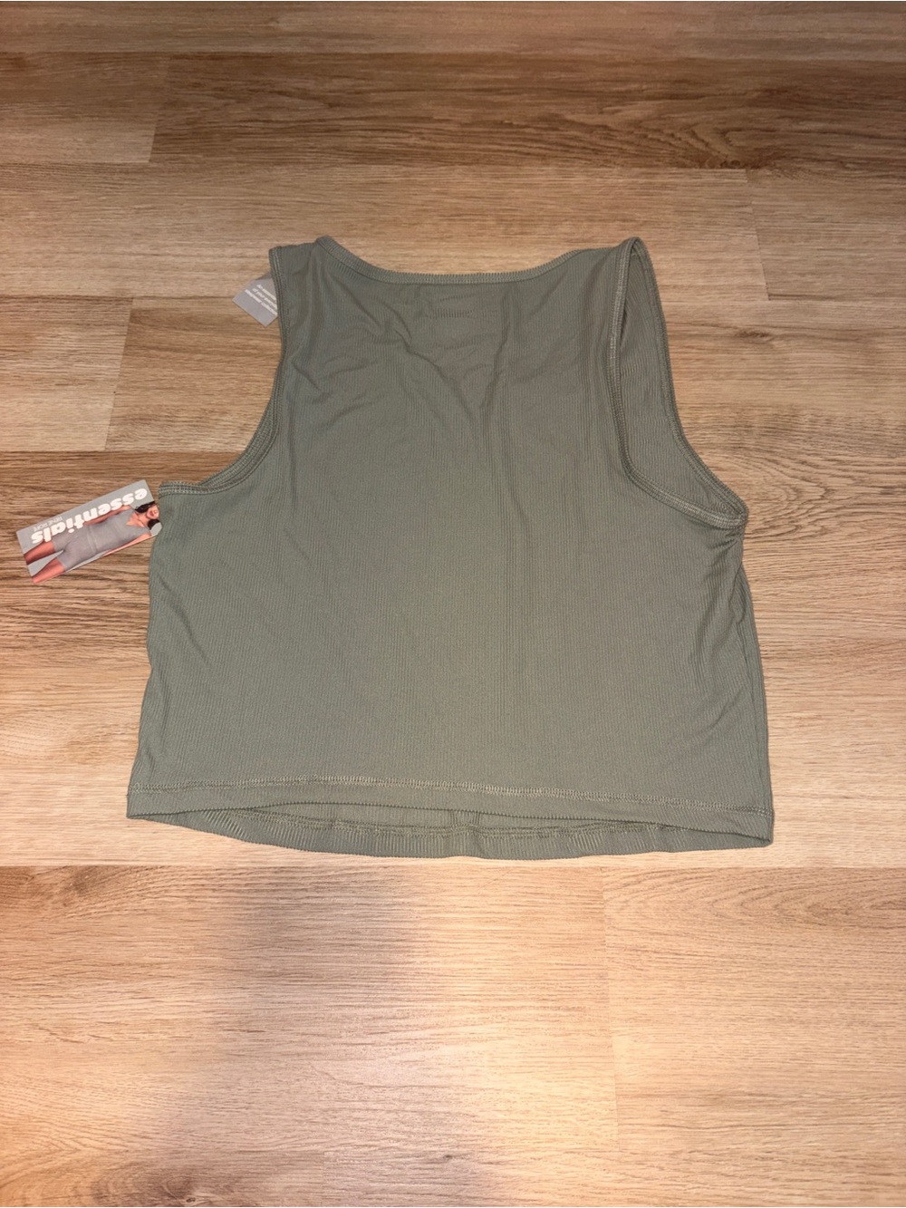 Essentials Olive Green Ribbed Tank Top - Picture 2 of 5